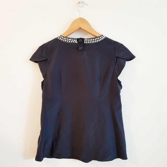 Banana Republic Silk/Cotton top w/ embellishments - Picture 2 of 5